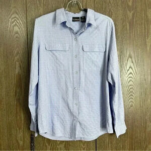 L.L. Bean Women's Blue Button-Up Shirt